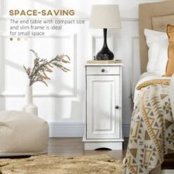 Flip Top End Side Table With Storage Drawer And Cabinet, 11.5" X 24" X 24.25", White 11 Flip Top End Side Table With Storage Drawer And Cabinet, 11.5" X 24" X 24.25", White -Olsberg shop a5315f384323448981f874be70aef5c2