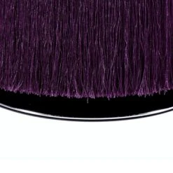 Fabric Upholstered Round Ottoman With Fringes And Metal Base, Purple- Benzara -Olsberg shop a5be2853e8974aef8c2e64b09665eaf2