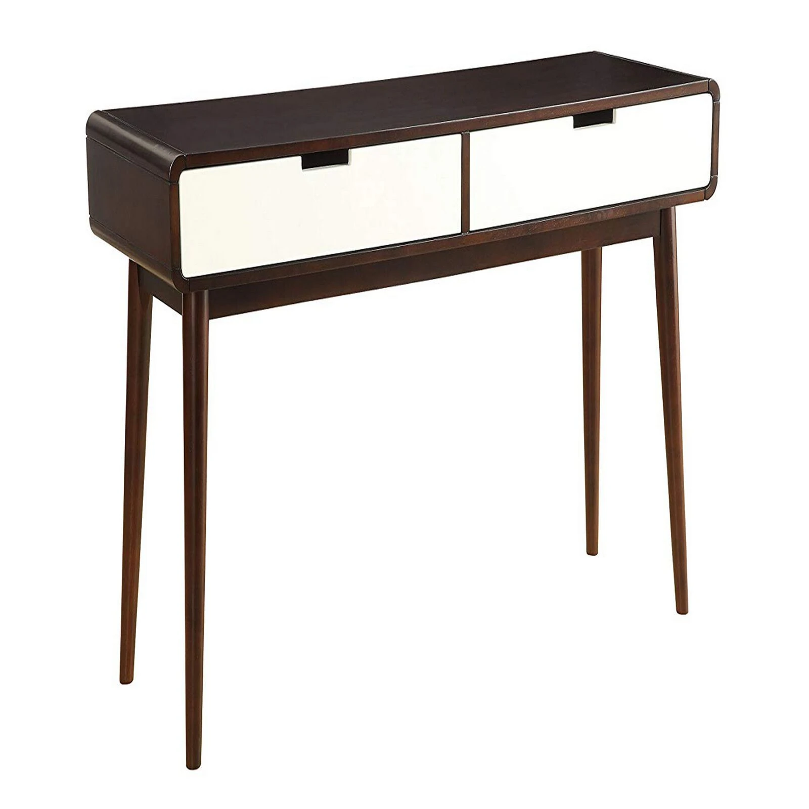 Beautiful Sofa Table With 2 Drawers, Espresso & White-Benzara 3 Beautiful Sofa Table With 2 Drawers, Espresso & White-Benzara