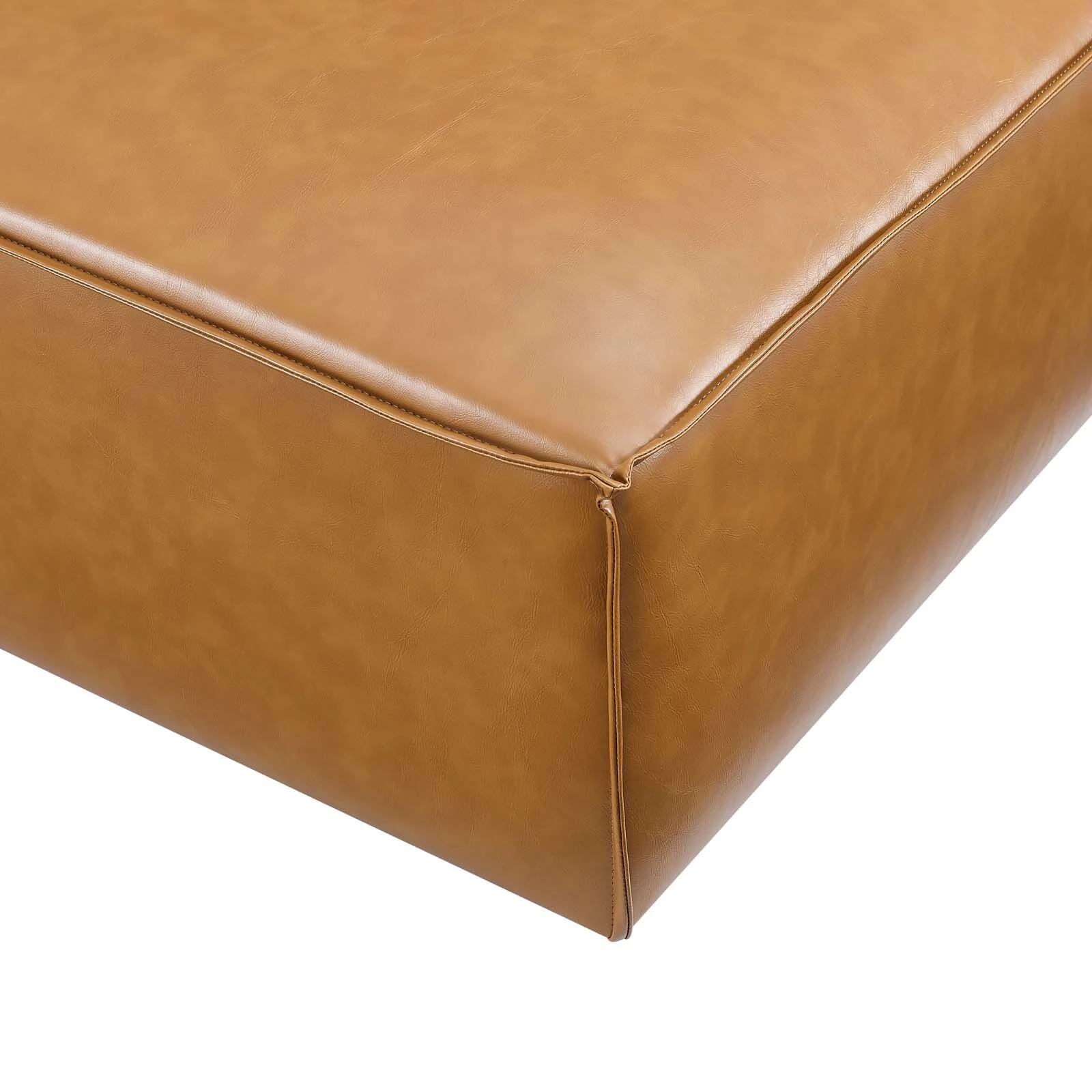 Restore Vegan Leather Ottoman Brown EEI-4496-TAN 7 Restore Vegan Leather Ottoman Brown EEI-4496-TAN - Image 5