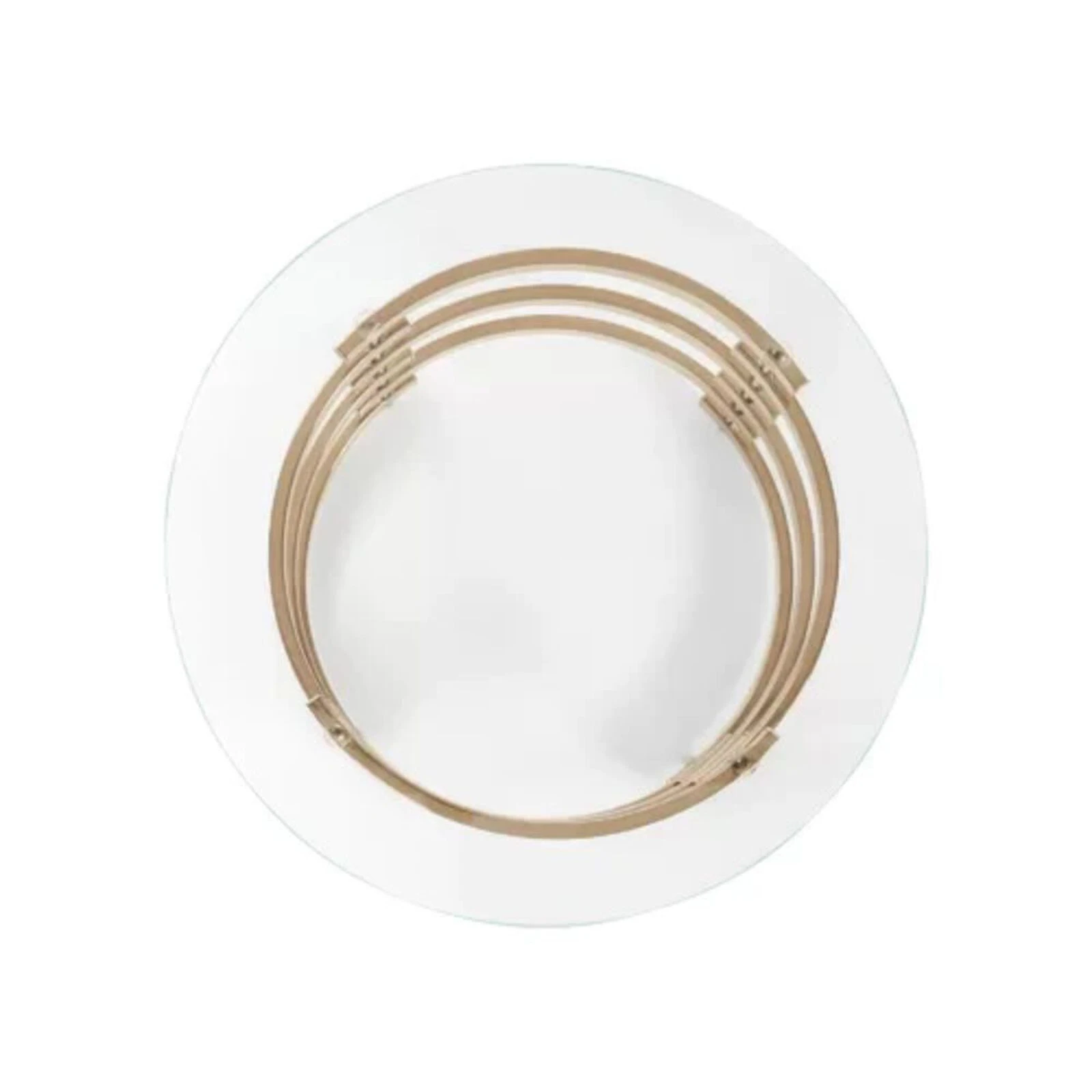 Homezia 21" Champagne Glass And Iron Round End Table 5 Homezia 21" Champagne Glass And Iron Round End Table - Image 3