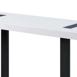 Two Tone Modern Sofa Table With Metal Legs, White And Black-Benzara -Olsberg shop a8664009b3514a168c1393c0b699af4a