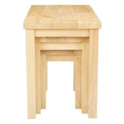 19, 16, 13 Inch Rectangular 3 Piece Nesting End Side Table Set, Rubberwood, Natural Brown- Benzara