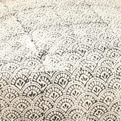 24 Inch Floor Pouf Ottoman, Ink Block Pattern, Fabric, Cream, Black-Benzara -Olsberg shop a917f88b09fb4fffaf47033ec64d504c