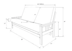 Monterey Queen-size Futon In Butternut Finish With Suede Blue Mattress -Olsberg shop af046fec833840dfb67f86913138e72c