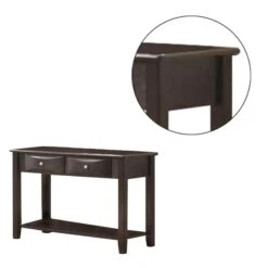 Wooden Console Table With 2 Spacious Drawers, Brown-Benzara 10 Wooden Console Table With 2 Spacious Drawers, Brown-Benzara -Olsberg shop af1b011aab724c399253581c58d619c5