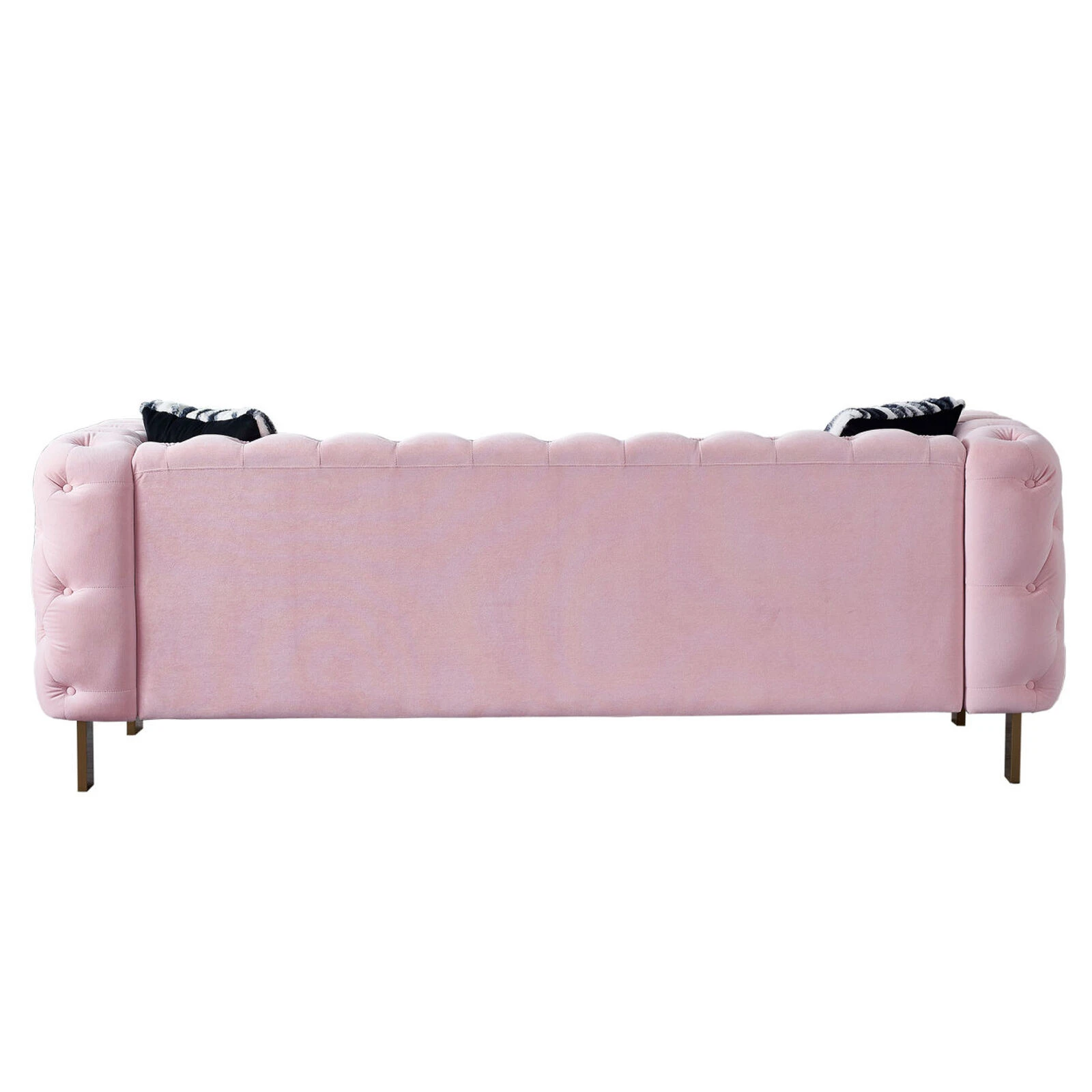 Chesterfield Modern Tufted Velvet Living Room Sofa, 84.25" W Couch, Pink 7 Chesterfield Modern Tufted Velvet Living Room Sofa, 84.25" W Couch, Pink - Image 5