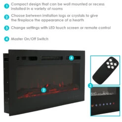 Sunnydaze Decor Sunnydaze Modern Flame Wall-Mounted Electric Fireplace -Olsberg shop b01d52397cdf4ce6aa554e2ecef7a261