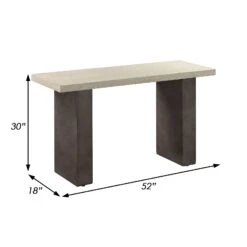 Joni 52 Inch Modern Wood Console Table, Rectangular, Concrete Base, Gray-Benzara 11 Joni 52 Inch Modern Wood Console Table, Rectangular, Concrete Base, Gray-Benzara -Olsberg shop b1483764b17044a1a740b37e6213accf