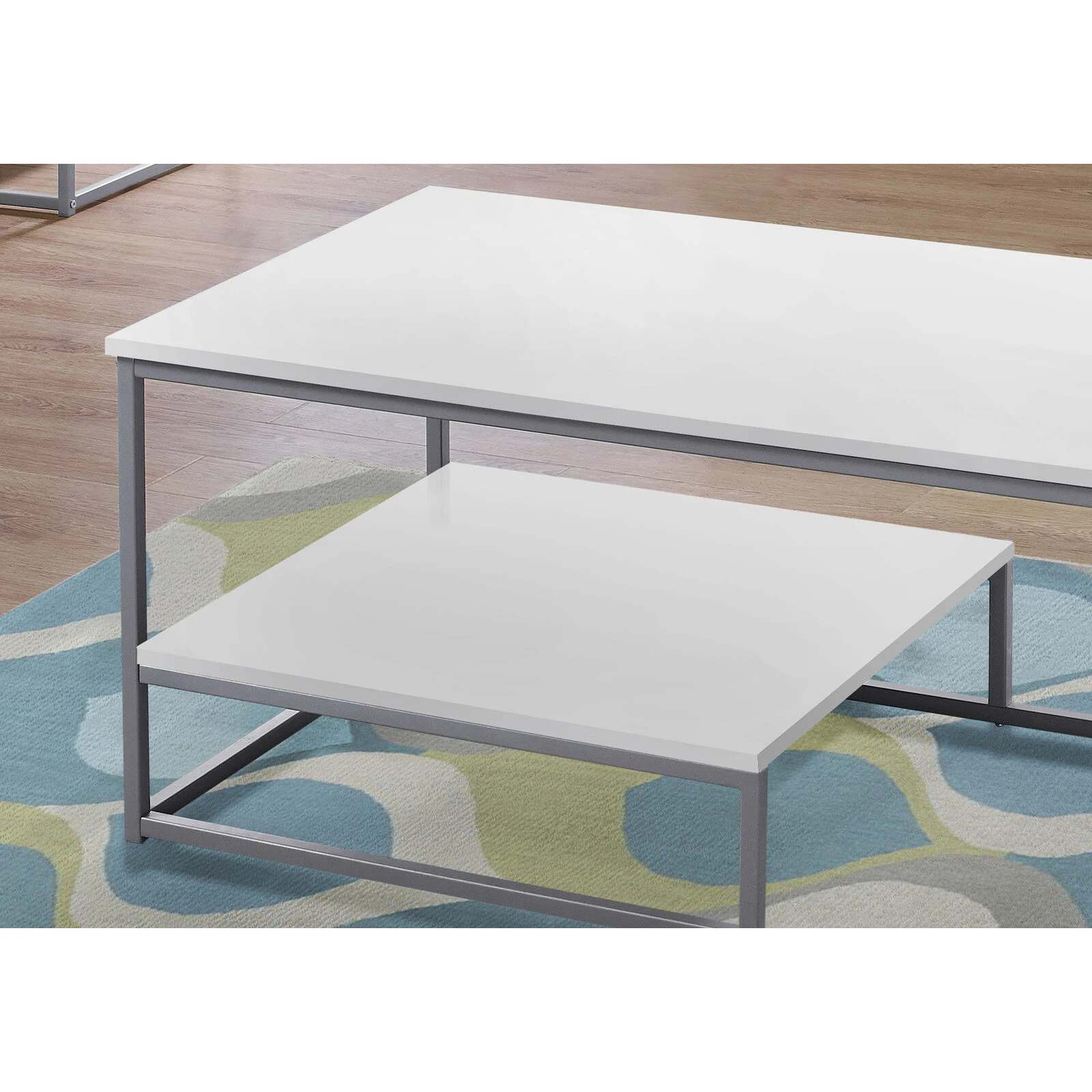 Monarch Specialties I 7961P Table Set, 3pcs Set, Coffee, End, Side, Accent, Living Room, Metal, Laminate, White, Grey, Contemporary, Modern 6 Monarch Specialties I 7961P Table Set, 3pcs Set, Coffee, End, Side, Accent, Living Room, Metal, Laminate, White, Grey, Contemporary, Modern - Image 4