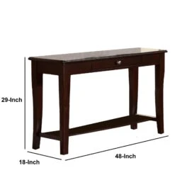 Wooden Console Table With One Drawers Brown-Benzara -Olsberg shop b321eca7501a4c0bb5bf03739890a618