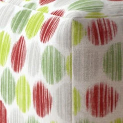 Homezia 17" White Green And Red Polka Dots Pouf Ottoman -Olsberg shop b53fcbfbce6b42fc8bf728e7801b4d98