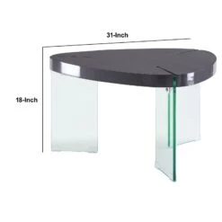 30 Inches Plectrum Top Coffee Table With Glass Legs, Gray-Benzara 11 30 Inches Plectrum Top Coffee Table With Glass Legs, Gray-Benzara -Olsberg shop b5f2040fbd4542a3a083fb535a138e21