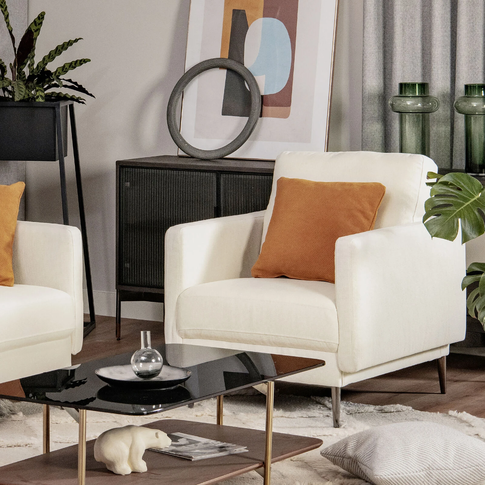 Costway Modern Upholstered Accent Chair Single Sofa Armchair Living Room Funiture 5 Costway Modern Upholstered Accent Chair Single Sofa Armchair Living Room Funiture - Image 3