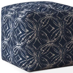 Homezia 17" Blue And White Damask Pouf Ottoman 11 Homezia 17" Blue And White Damask Pouf Ottoman -Olsberg shop b88bad61dd07459784193d1561fe50e1