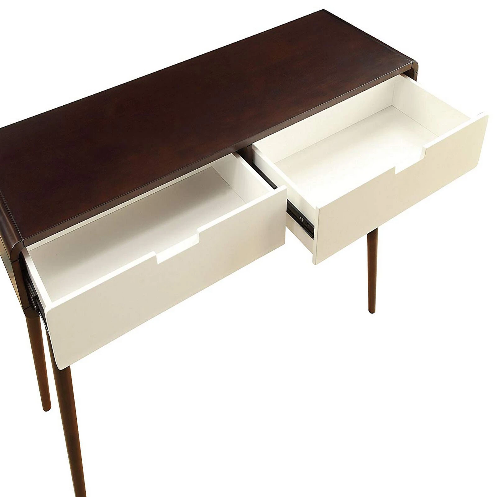 Beautiful Sofa Table With 2 Drawers, Espresso & White-Benzara 5 Beautiful Sofa Table With 2 Drawers, Espresso & White-Benzara - Image 3