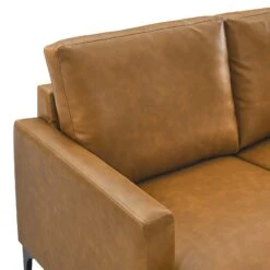 Evermore Vegan Leather Sofa Brown EEI-6049-TAN -Olsberg shop bd05c300689b4b148a556d0b3f22f4a6