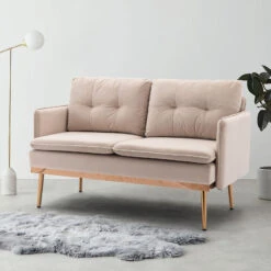 Velvet Accent Sofa With Stainless Feet - Stylish And Comfortable Home Furniture 8 Velvet Accent Sofa With Stainless Feet - Stylish And Comfortable Home Furniture -Olsberg shop be6d9c6d13254c6188b122982410a204