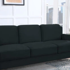 77.16" Sofa Couch For Living Room Black Velvet 12 77.16" Sofa Couch For Living Room Black Velvet -Olsberg shop c068f4f238bd4110a2bfa8f53e9d8857
