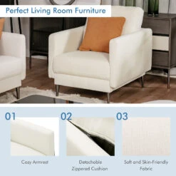 Costway Modern Upholstered Accent Chair Single Sofa Armchair Living Room Funiture 21 Costway Modern Upholstered Accent Chair Single Sofa Armchair Living Room Funiture -Olsberg shop c14dfc44ec7748d9900f35e83f3e3f67