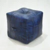 Geometric Handmade Leather Square Pouf 18"x18"x18" (Recycled Foam With Fibre Fill) Vintage Blue Color MABBBACPF25 BBH Homes 1 Geometric Handmade Leather Square Pouf 18"x18"x18" (Recycled Foam With Fibre Fill) Vintage Blue Color MABBBACPF25 BBH Homes -Olsberg shop c46c1782f7ee4af581268dcb24cec13a