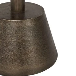 Ley 28 Inch Aluminum Side End Table, Round Top, Pedestal Base, Bronze-Benzara -Olsberg shop c5c7d3eaa0df4f88b2e6f84aa993e3dc