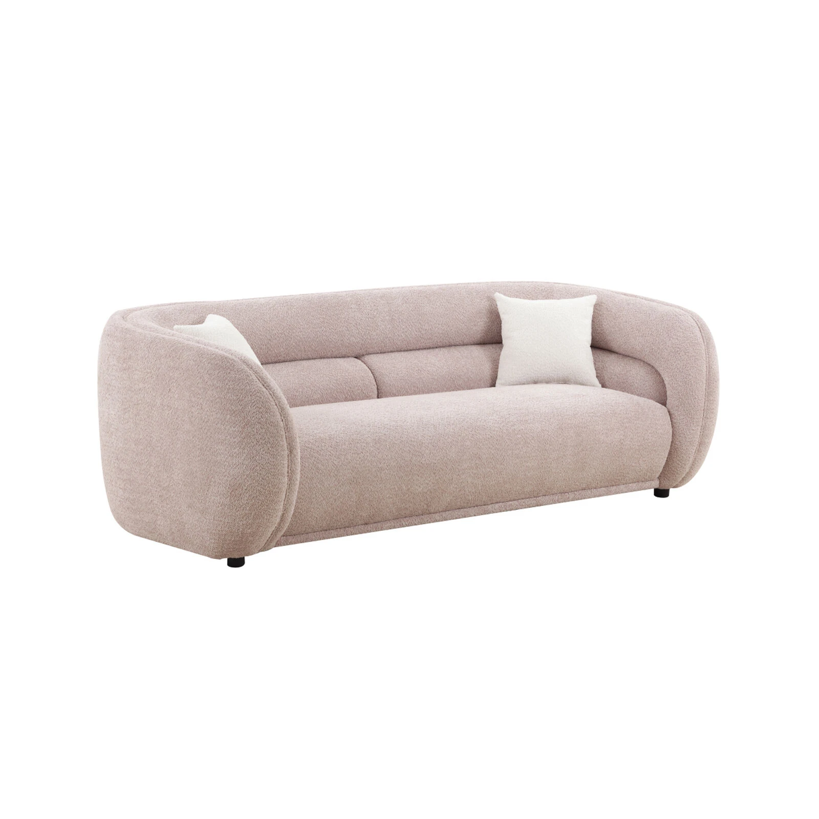 90.6" Mid Century Modern Curved Sofa Counch Living Room Sofa, PINK 8 90.6" Mid Century Modern Curved Sofa Counch Living Room Sofa, PINK - Image 6