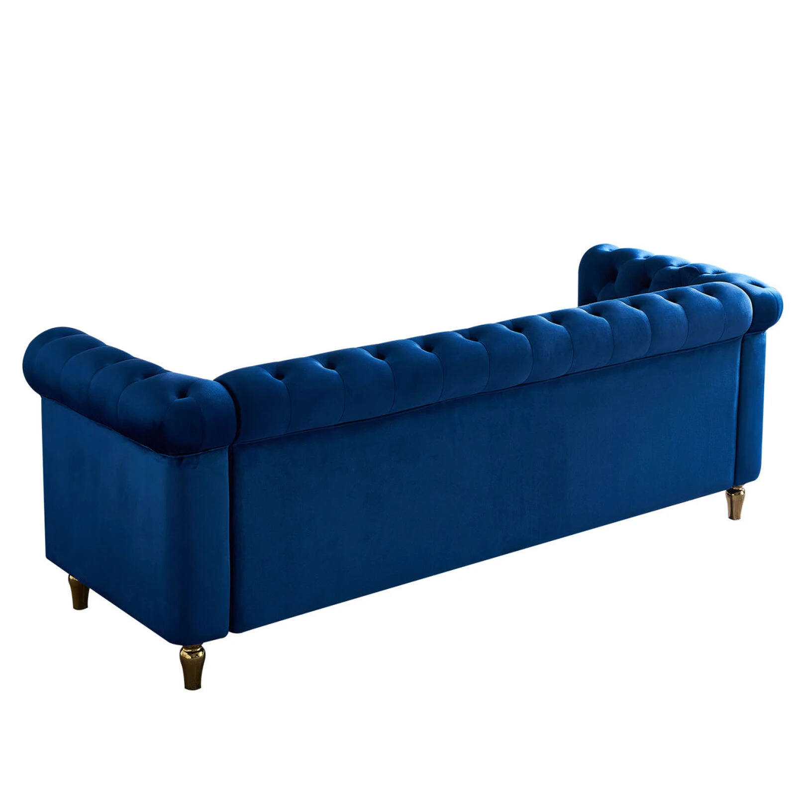 Chesterfield Velvet Sofa 84.65 Inch For Living Room BLUE Color 5 Chesterfield Velvet Sofa 84.65 Inch For Living Room BLUE Color - Image 3