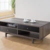 Distressed Grey & Black Coffee Table With 2 Drawers And 2 Shelves -Olsberg shop c7a5f4c4d2f043d3bb1b4edd3a80b648