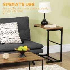 Industrial Style Nesting Tables Set Of 2 W/ Metal Frame For Living Room -Olsberg shop ca833d2ca5c748f585769644a6d97d92