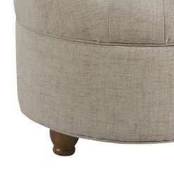 Fabric Upholstered Wooden Ottoman With Tufted Lift Off Lid Storage, Beige-Benzara -Olsberg shop cb12e7c662664ba086324f34bea40283