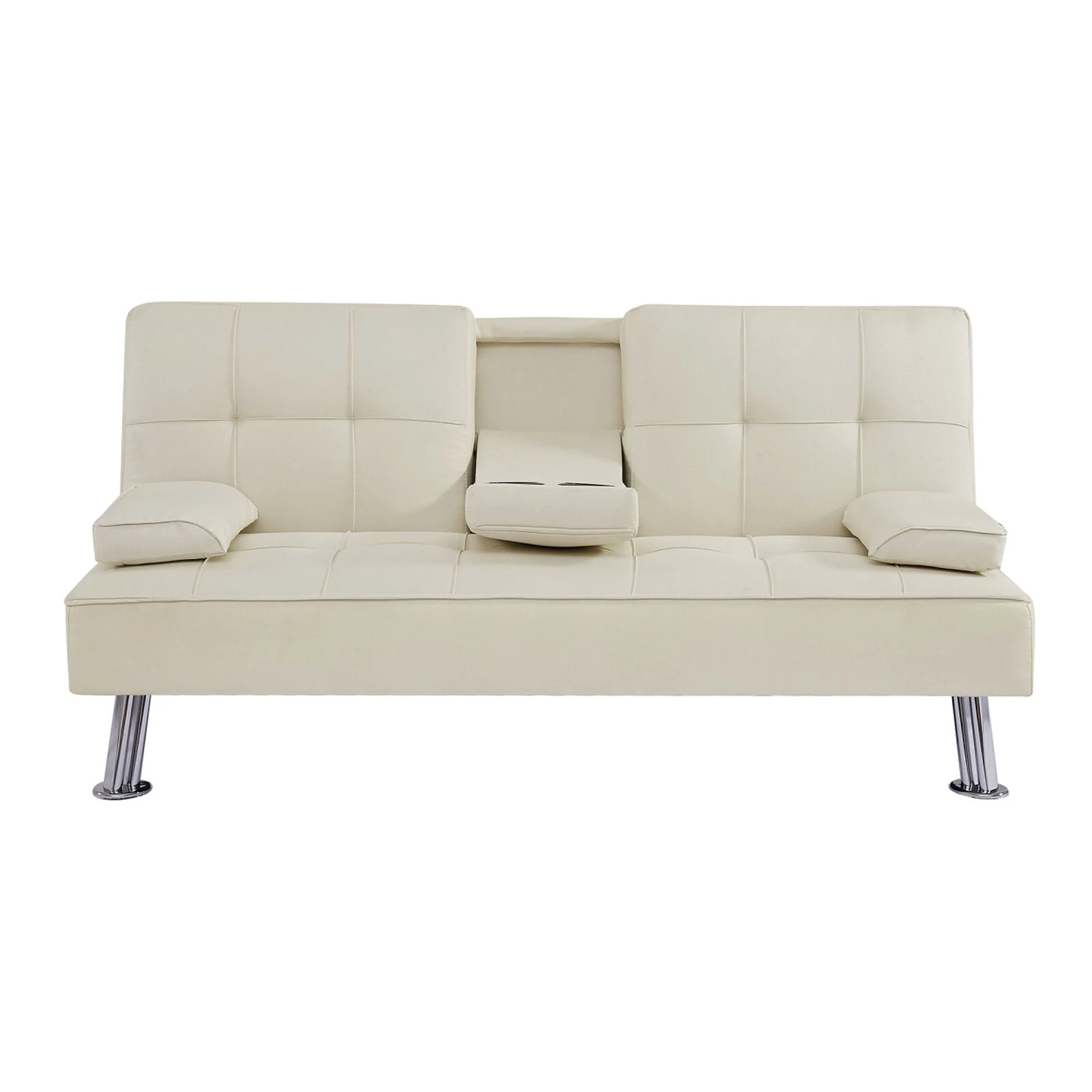 BEIGE LOVESEAT SOFA BED WITH CUP HOLDER 6 BEIGE LOVESEAT SOFA BED WITH CUP HOLDER - Image 4