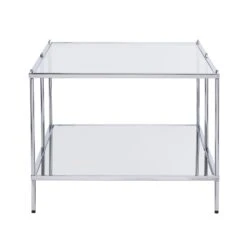 Homezia 42" Chrome Glass And Metal Rectangular Mirrored Coffee Table 13 Homezia 42" Chrome Glass And Metal Rectangular Mirrored Coffee Table -Olsberg shop d12a1b7e2c9d4bae9535a8abc84c6e70