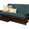 Monterey Futon With Storage Drawers In Espresso Finish With Suede Peat Mattress -Olsberg shop d149f455f40a4dcc8790b8067b855287