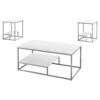Monarch Specialties I 7961P Table Set, 3pcs Set, Coffee, End, Side, Accent, Living Room, Metal, Laminate, White, Grey, Contemporary, Modern -Olsberg shop d14f0d15f34649c680f987d394a66d9d