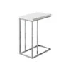 Monarch Specialties I 3008 Accent Table, C-shaped, End, Side, Snack, Living Room, Bedroom, Metal, Laminate, Glossy White, Chrome, Contemporary, Modern -Olsberg shop d2d4b3626cda4a669b28900f028e435d