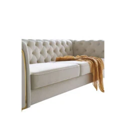 Modern Tufted Velvet Sofa 87.4 Inch For Living Room Beige Color 16 Modern Tufted Velvet Sofa 87.4 Inch For Living Room Beige Color -Olsberg shop d32642b1d5924855953e2e8d3ba09f74