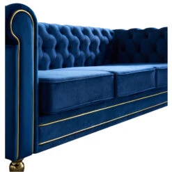 Chesterfield Velvet Sofa 84.65 Inch For Living Room BLUE Color 18 Chesterfield Velvet Sofa 84.65 Inch For Living Room BLUE Color -Olsberg shop d43914c0ef404588af2f024d00312fd3