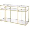 ACME Uchenna Sofa Table, Clear Glass & Gold Finish -Olsberg shop d5008912c64d4c1ab42454c45f224cec