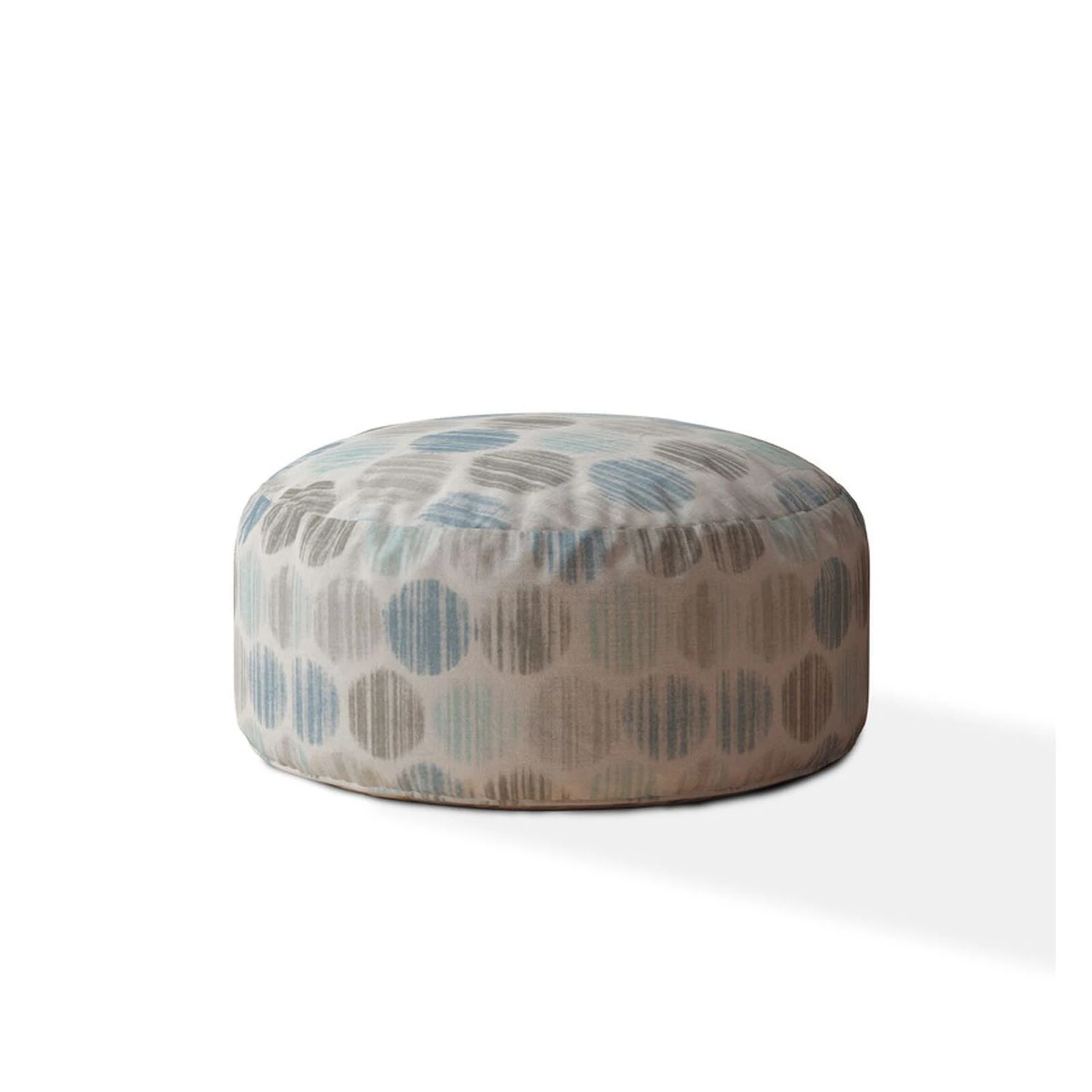 Homezia 24" Flax Round Polka Dots Pouf Ottoman 3 Homezia 24" Flax Round Polka Dots Pouf Ottoman