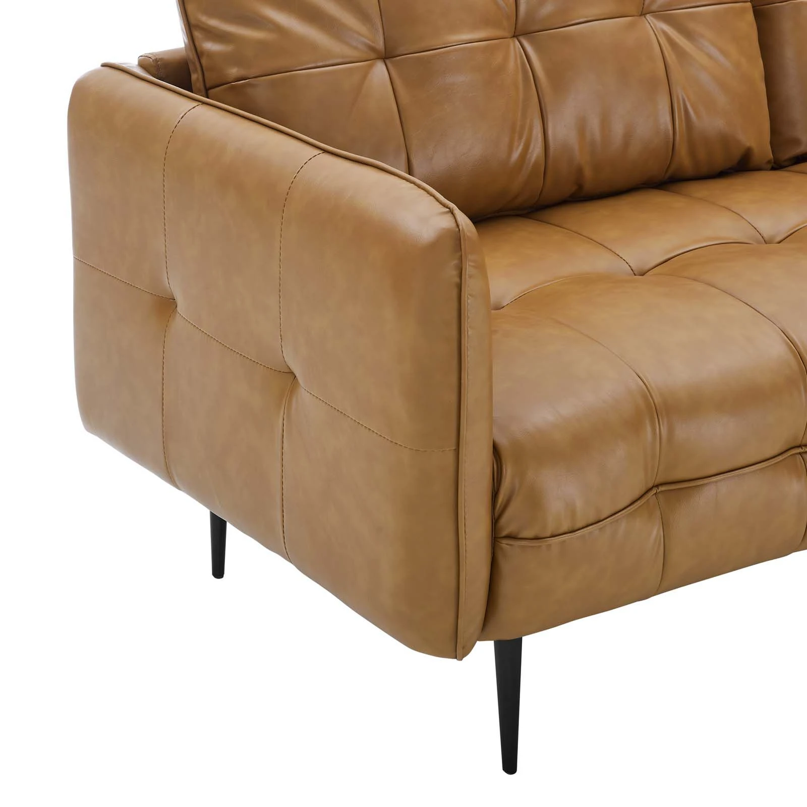 Cameron Tufted Vegan Leather Sofa Brown EEI-4452-TAN 8 Cameron Tufted Vegan Leather Sofa Brown EEI-4452-TAN - Image 6