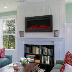 Sunnydaze Decor Sunnydaze Modern Flame Wall-Mounted Electric Fireplace -Olsberg shop d7d427f0fd9a489aa6a85346e439d08b