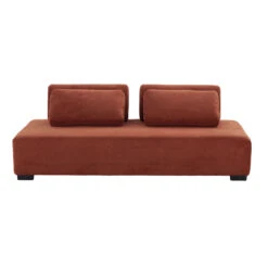 One-Piece Morden Sofa Counch 3-Seater Minimalist Sofa For Living Room Lounge Home Office Orange