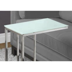 Monarch Specialties I 3000 Accent Table, C-shaped, End, Side, Snack, Living Room, Bedroom, Metal, Tempered Glass, Chrome, Contemporary, Modern -Olsberg shop da8d90aee4d4459a9d50cf044e7895fe
