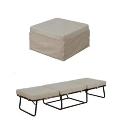 Convenience Concepts Designs4Comfort Folding Bed Ottoman Soft Fabric