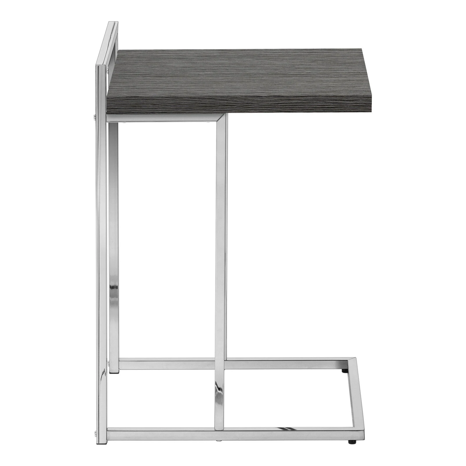 Monarch Specialties I 3637 Accent Table, C-shaped, End, Side, Snack, Living Room, Bedroom, Metal, Laminate, Grey, Chrome, Contemporary, Modern 6 Monarch Specialties I 3637 Accent Table, C-shaped, End, Side, Snack, Living Room, Bedroom, Metal, Laminate, Grey, Chrome, Contemporary, Modern - Image 4