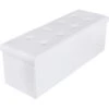 Rectangular Button Tufted Leatherette Storage Ottoman Bench, White-Benzara 2 Rectangular Button Tufted Leatherette Storage Ottoman Bench, White-Benzara -Olsberg shop df277c5d3968429d8e88624d86e92bbd