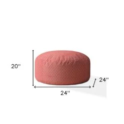 Homezia 24" Coral 100% Polyester Round Pouf Ottoman 10 Homezia 24" Coral 100% Polyester Round Pouf Ottoman -Olsberg shop e02b220ae7c743f2bb5343eaf38f8011 1