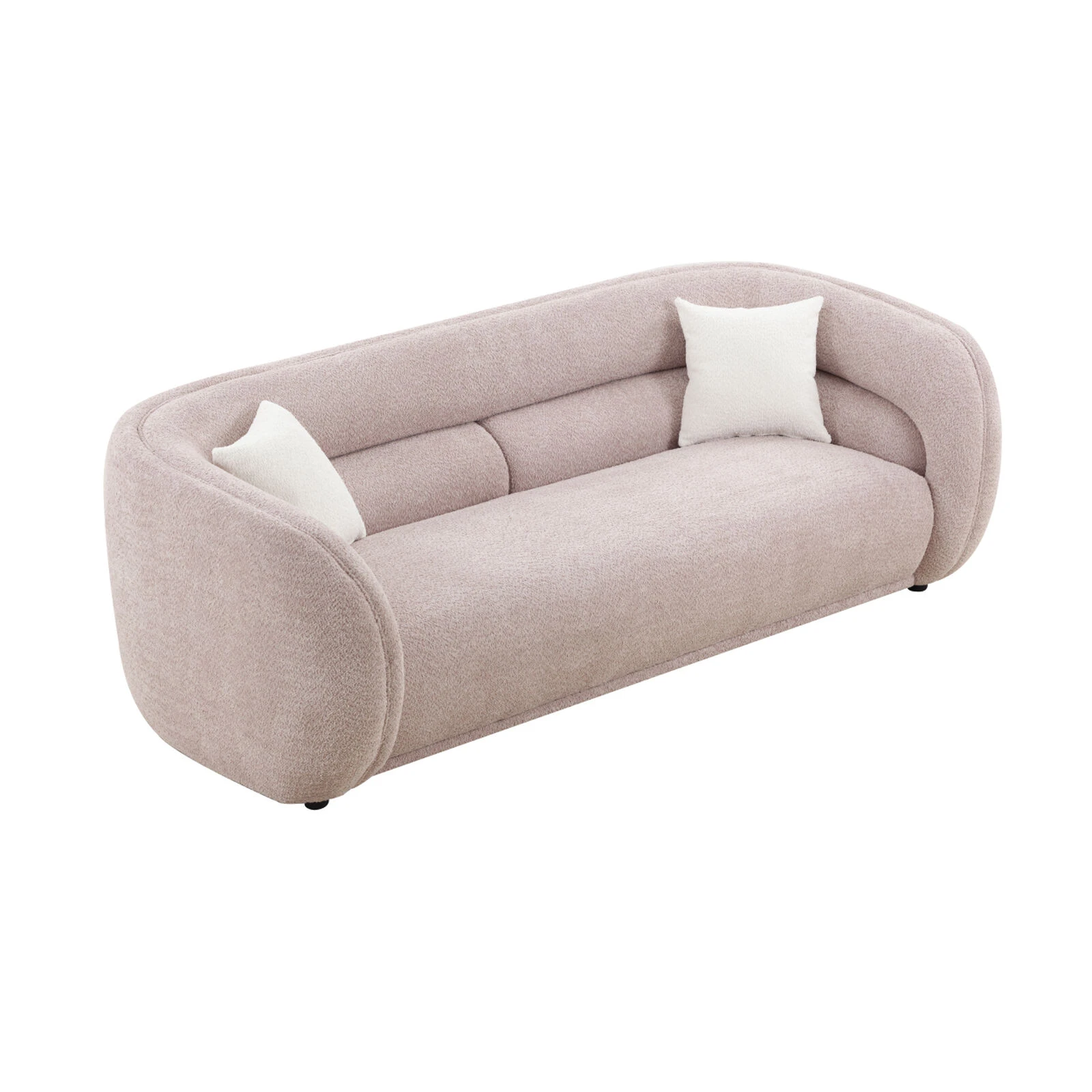 90.6" Mid Century Modern Curved Sofa Counch Living Room Sofa, PINK 10 90.6" Mid Century Modern Curved Sofa Counch Living Room Sofa, PINK - Image 8