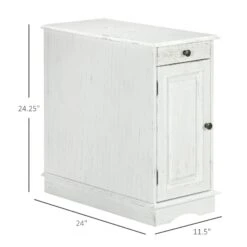 Flip Top End Side Table With Storage Drawer And Cabinet, 11.5" X 24" X 24.25", White 10 Flip Top End Side Table With Storage Drawer And Cabinet, 11.5" X 24" X 24.25", White -Olsberg shop e1be649ff22340e4a4ff4b95e494e94f